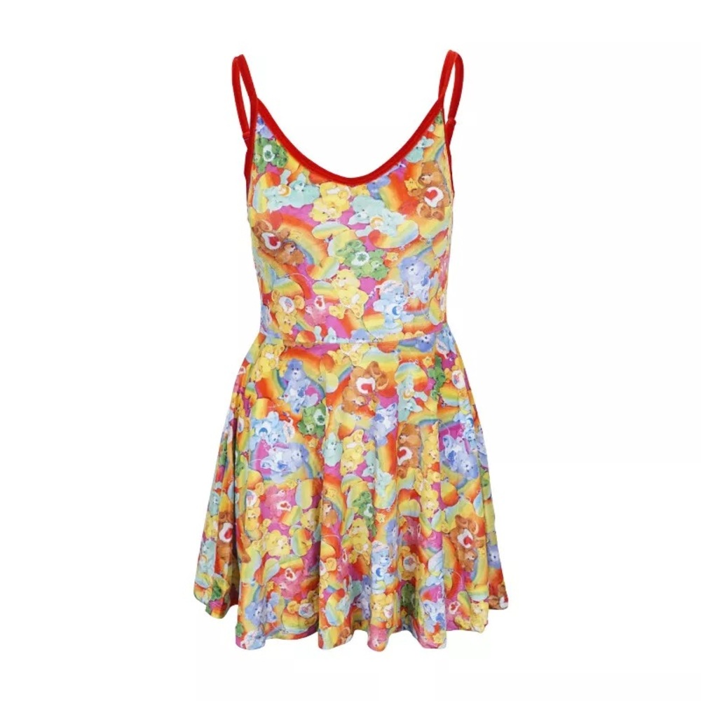 IRON FIST X CARE BEARS LOTS A RAINBOWS VELVET VELOUR SOFT COLORFUL DRESS